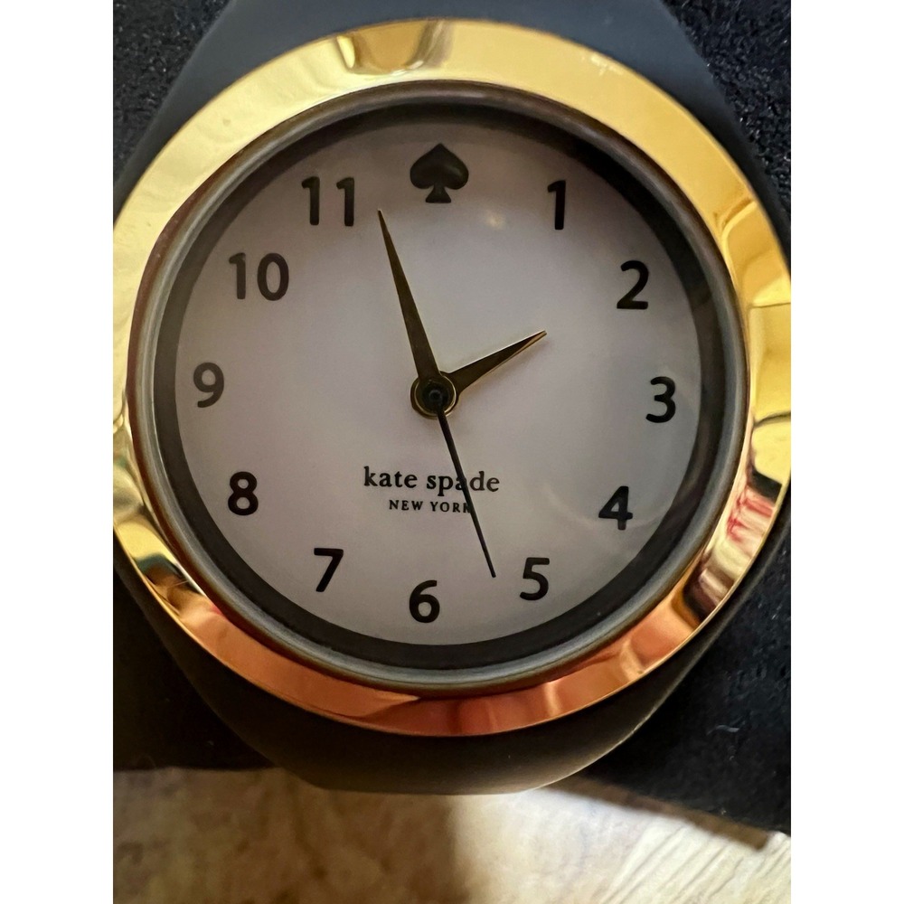 Kate Spade New York Analog Quartz 34mm Gold/White Black Silicone - Needs Battery